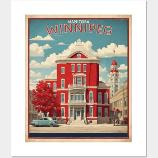 Winnipeg The Exchange District Vintage Retro Travel Tourism Posters and Art